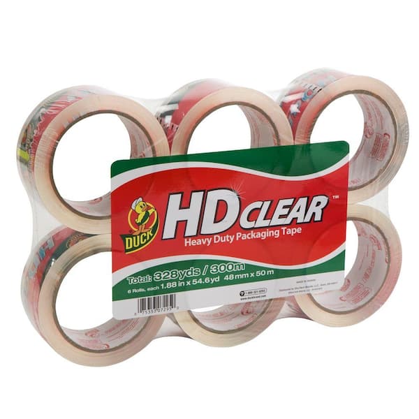 Duck 1.88 ft. x 54.6 yds. High Performance Clear Packaging Tape (6-Pack)