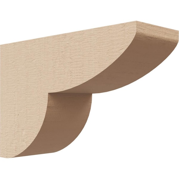Ekena Millwork 2 in. x 4 in. x 6 in. Series 3 Classic Crestline Rough Cedar Woodgrain Timberthane Polyurethane Corbel, Primed Tan