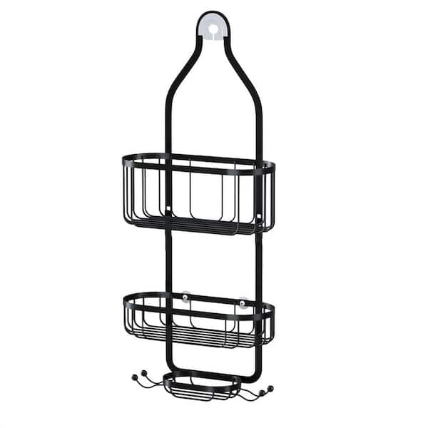 Dyiom Over Head Shower Caddy Basket with Hooks, 3 Layers Bathroom Storage  Rack Shelf in black 1965962832 - The Home Depot
