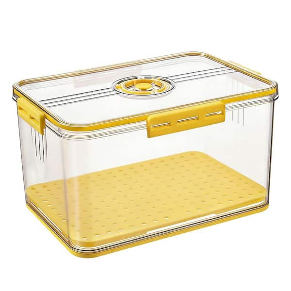 1 Piece Large Bread Storage Container Kitchen Bread Box for Countertop Homemade Bread, Toast and Pastries in Yellow