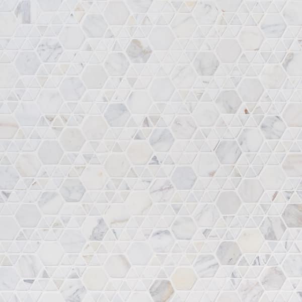 Ivy Hill Tile Arctic White 11.53 in. x 12.4 in. Penny Round