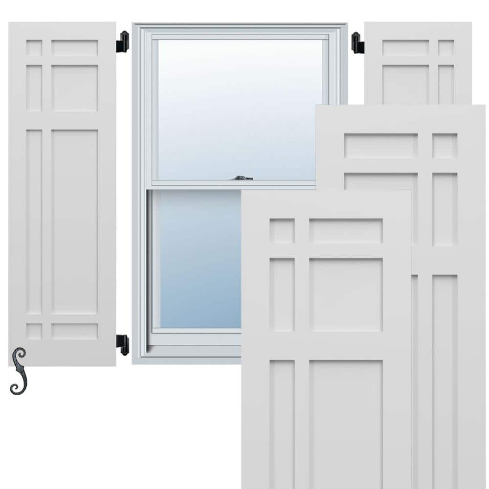 EnduraCore San Juan Capistrano Mission Style 12 in. W x 72 in. H Raised Panel Composite Shutters Pair in White price history on PriceWatchPro