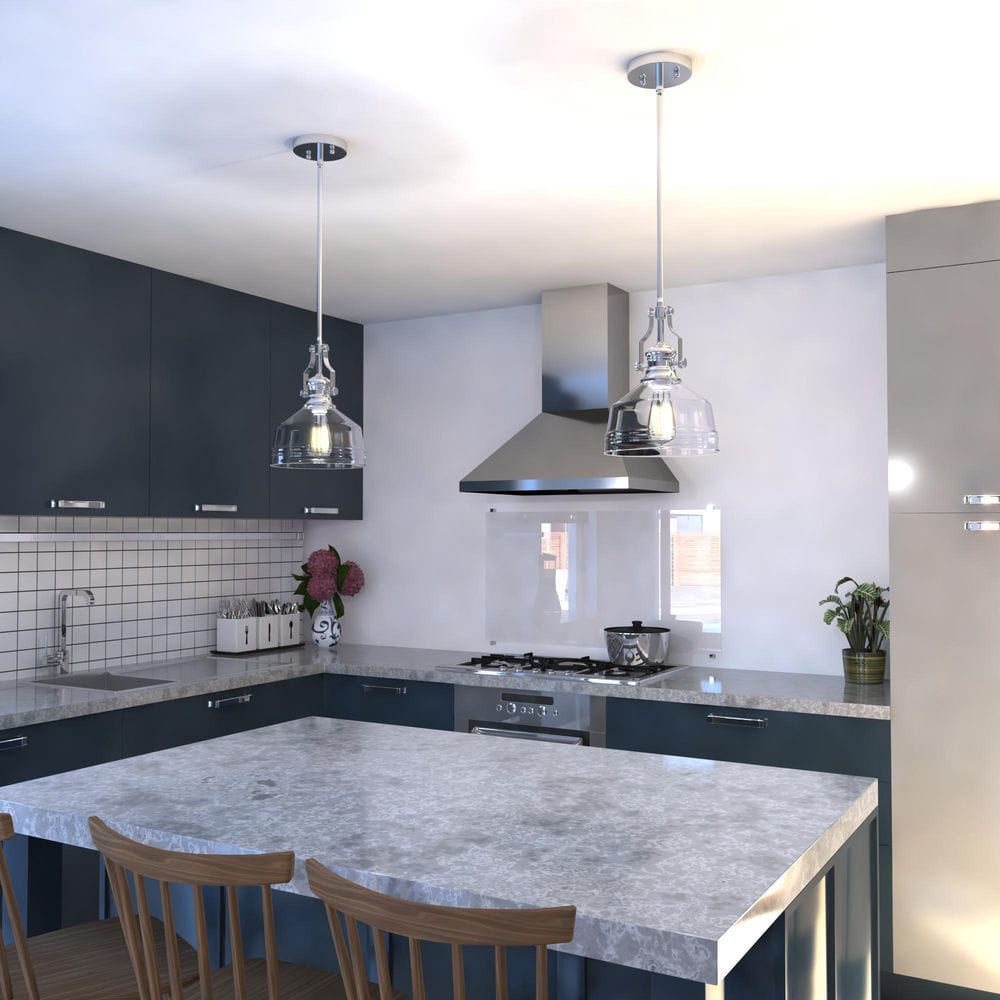 Beloit 9" Satin Nickel and Glass Mini Pendant Light