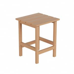 Mason 18 in. Teak Poly Plastic Fade Resistant Outdoor Patio Square Adirondack Side Table