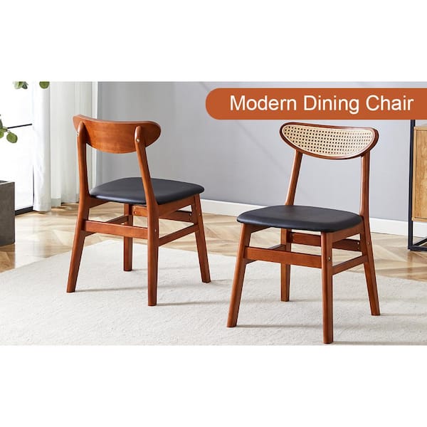 Noble House Hailey Walnut Solid Wood Dining Chair set of 2
