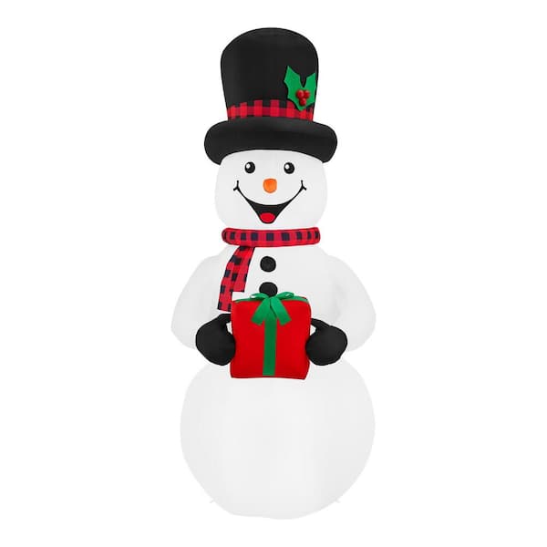 Home Accents Holiday 6.5 ft. Snowman With Present Holiday