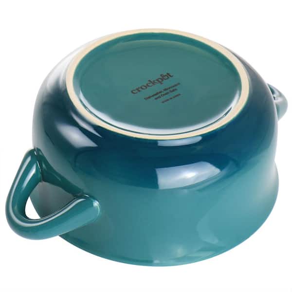 Crock-Pot 30 fl.oz Gradient Teal Stoneware Soup Bowl Set with Handles in Gradient Teal 985118004M - The Home Depot