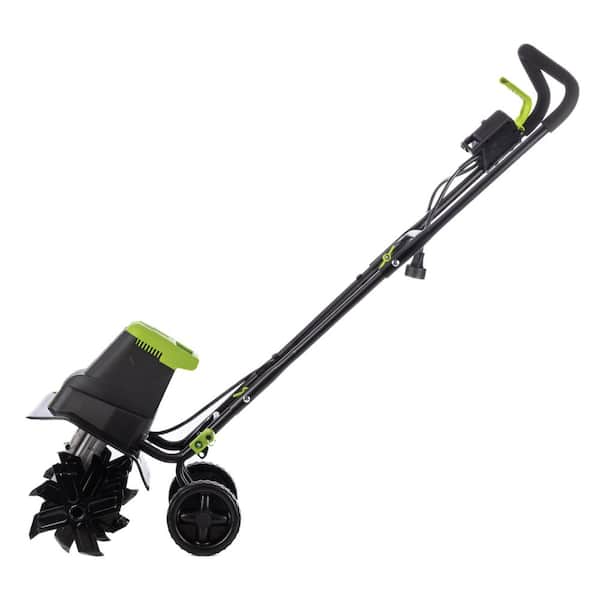 20V Cordless Electric Garden Tiller/Cultivator Height Adjustable with 2.0  Ah Lithium Battery and Charger -Chartreuse