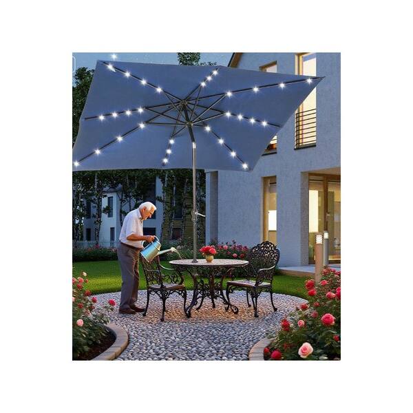7 foot solar patio umbrella ABCCANOPY Outdoor 7.5FT with 32 LED Lights 6 Ribs The powder Outsunny 9' x 7' Solar