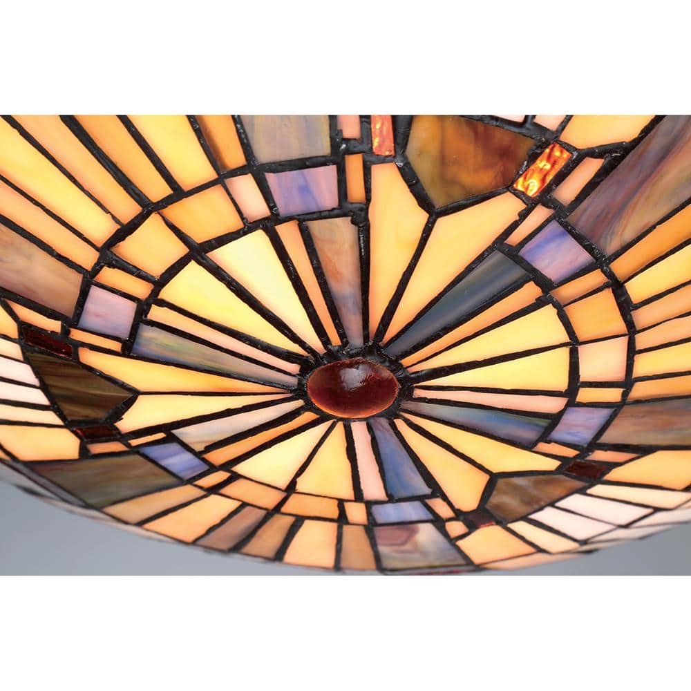 Valiant Bronze 17" Tiffany Style Flush Mount Ceiling Light