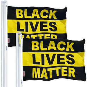 3 ft. x 5 ft. Printed 150D Polyester Black Lives Matter (Black/Yellow) Flag with Brass Grommets (2-Pack)