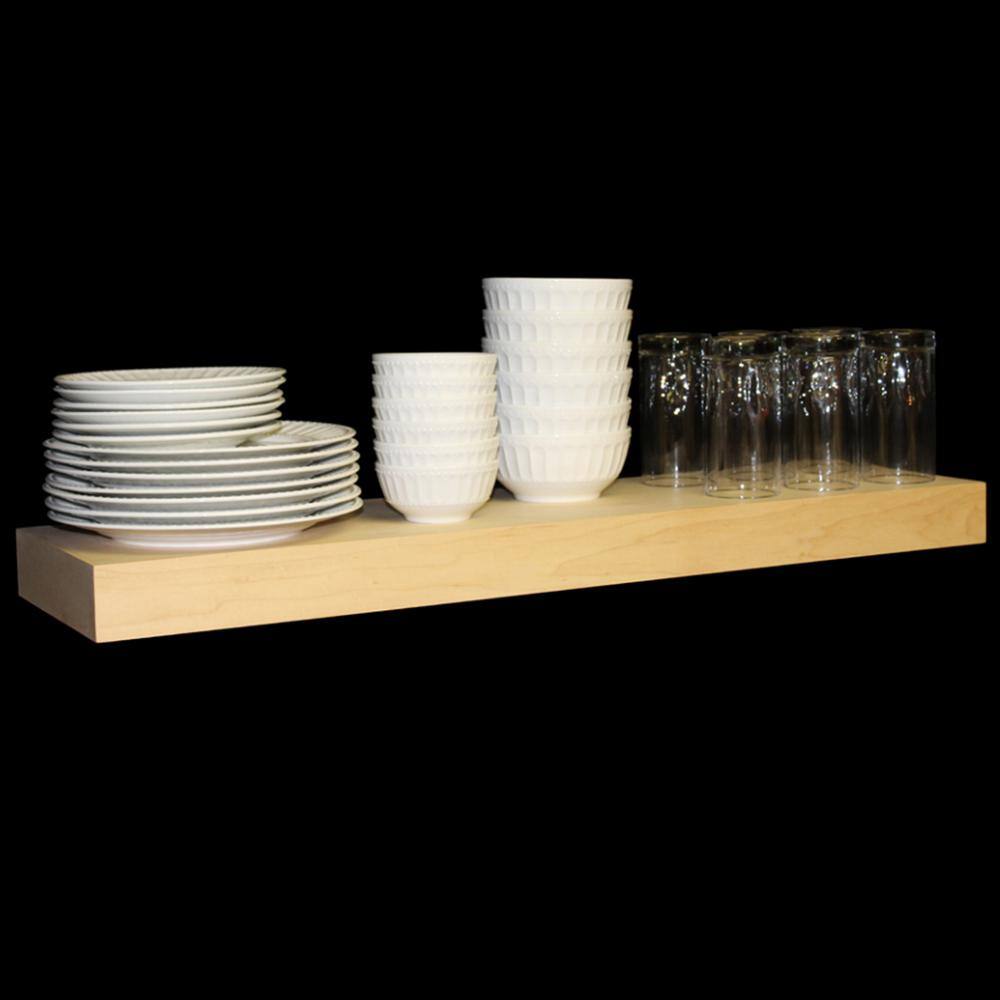 Maple Wood Cottage Charm 48" Floating Wall Shelf