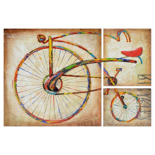 Yosemite Home Decor 59 in. x 39 in. Bicycle Fun II Hand Painted Contemporary Artwork-DISCONTINUED