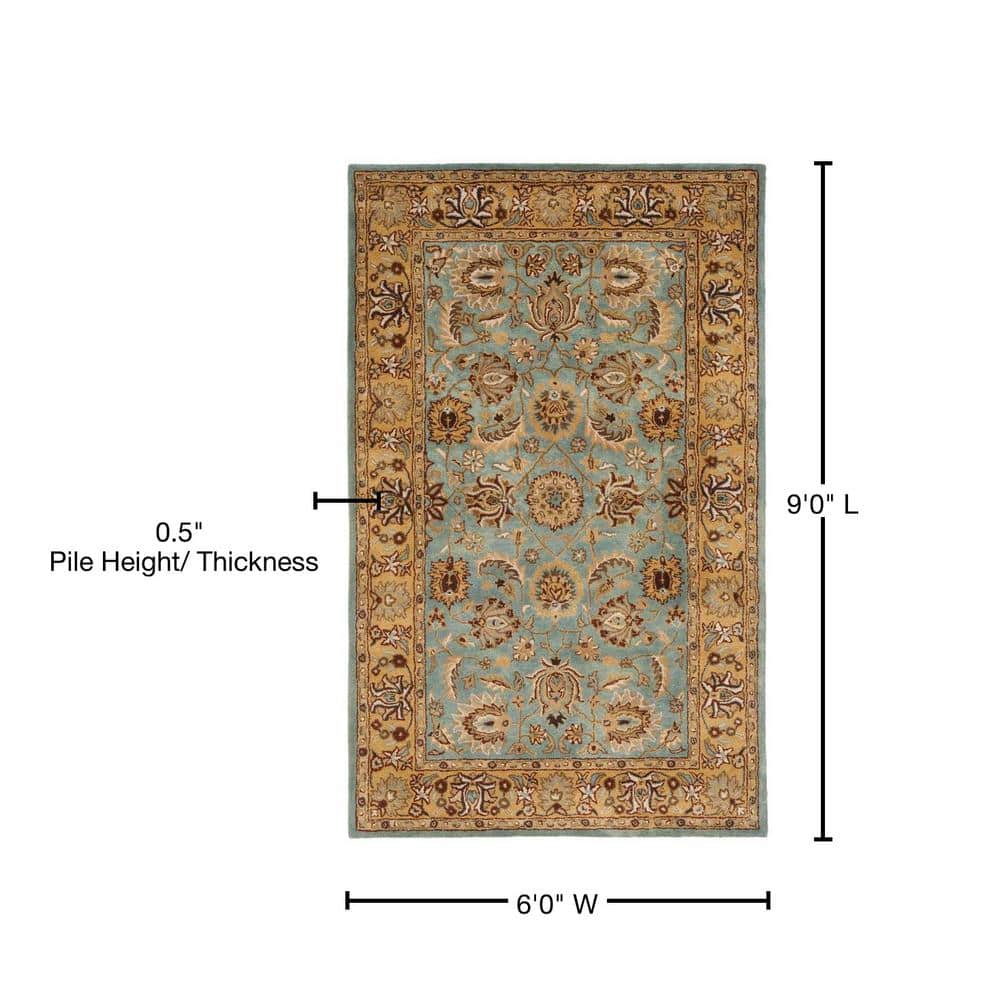 Heritage Blue and Gold Hand-Tufted Wool 6x9 Area Rug