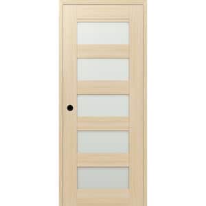 28 in. x 80 in. Vona 07-07 Right-Hand 5-Lite Frosted Glass Loire Ash Composite DIY-Friendly Single Prehung Interior Door
