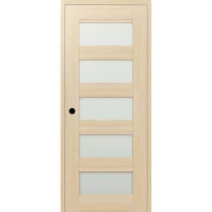 36 in. x 80 in. Vona 07-07 Right-Hand 5-Lite Frosted Glass Loire Ash Composite DIY-Friendly Single Prehung Interior Door