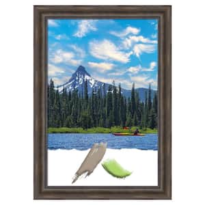 Rustic Pine Brown Wood Picture Frame Opening Size 24x36 in.