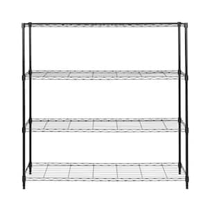 Honey Can Do Steel 48 in. W x 48 in. H x 10 in. D 4-Tier Space Saving 10 in. Depth Garage Storage Shelving Unit, Black