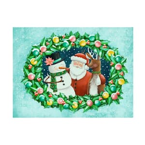 Unframed Home Christine Rotolo 'Santa Snowman And Reindeer' Photography Wall Art 14 in. x 19 in.