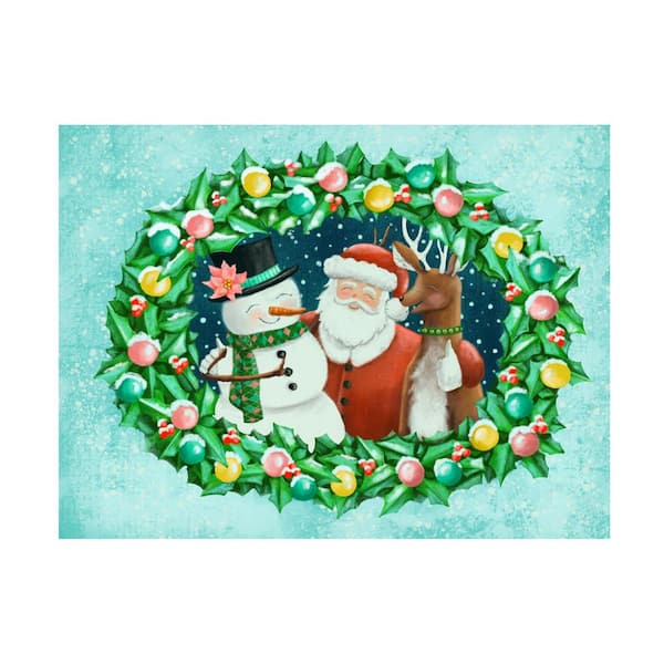 Trademark Fine Art Unframed Home Christine Rotolo 'Santa Snowman And Reindeer' Photography Wall Art 14 in. x 19 in.