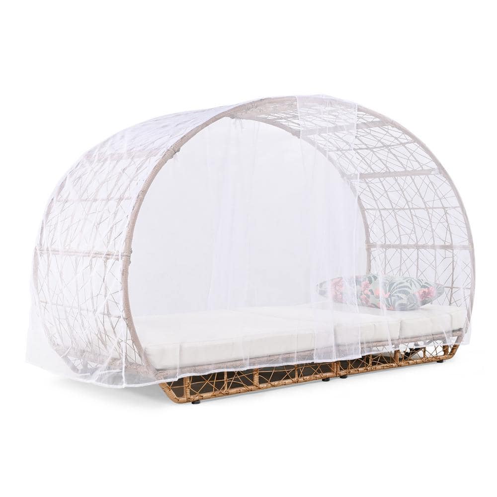Wicker Outdoor Day Bed chair with adjustable backrest sunbed with colorful 
