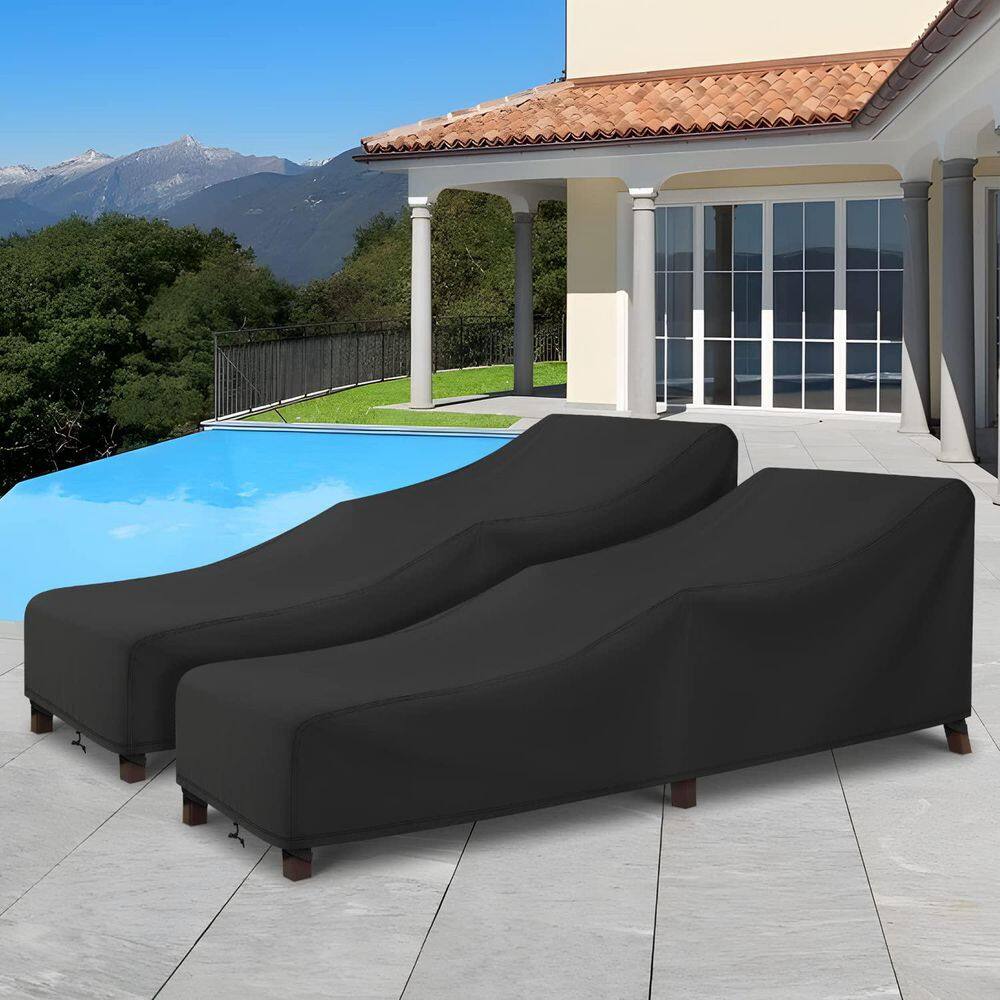 80 x 30 x 26 Inch Black Outdoor Patio Lounge Chair Cover Waterproof Windproof UV Resistant 2 Pack price history on PriceWatchPro