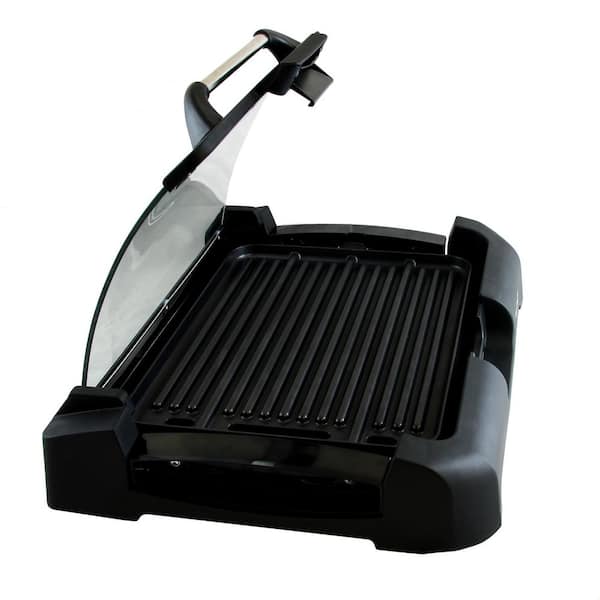 165 sq. in. Black Reversible Indoor Grill and Griddle with Removable Lid