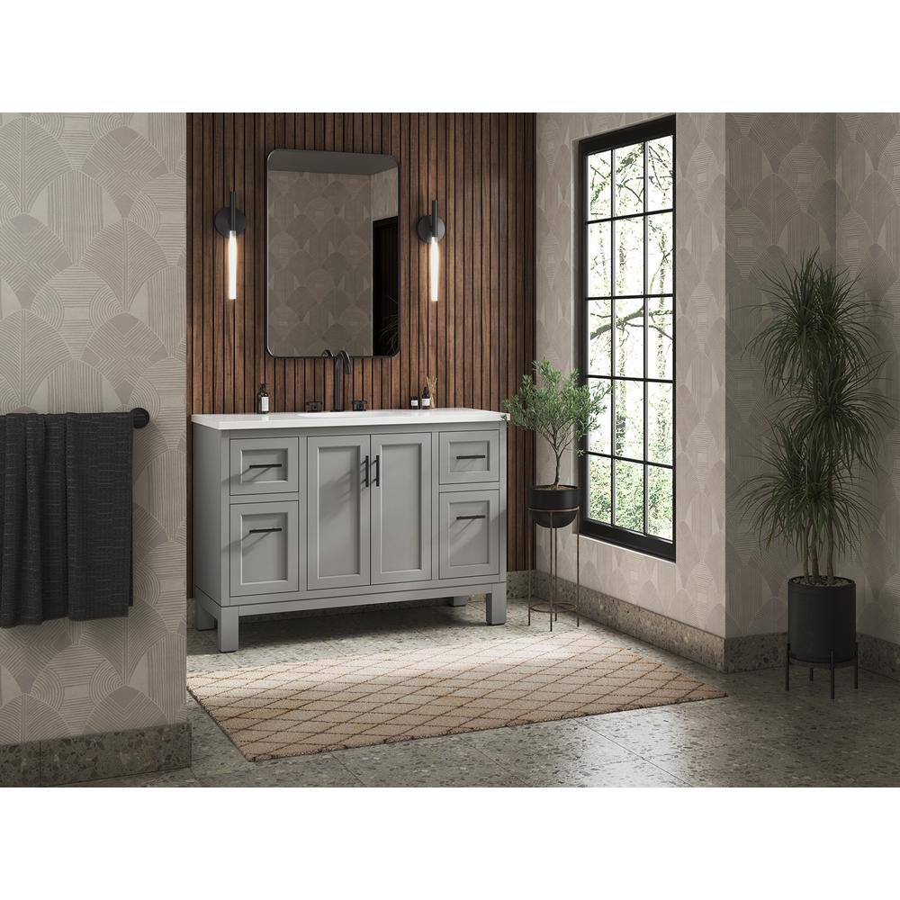 Quo 48'' Mohair Gray Bathroom Vanity with Quartz Top