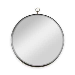 24.00 in. W x 28.00 in. H Gold Round Mirror with iron Frame