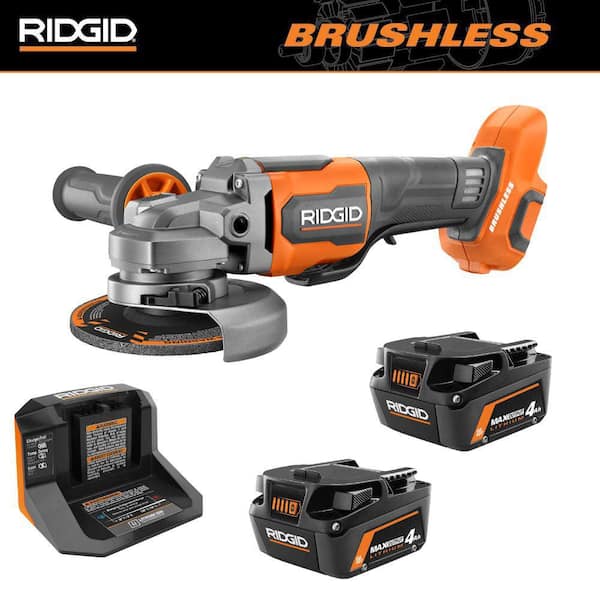 18V MAX Output Starter Kit with (2) 4.0 Ah MAX Output Batteries and Charger with 18V Brushless Angle Grinder