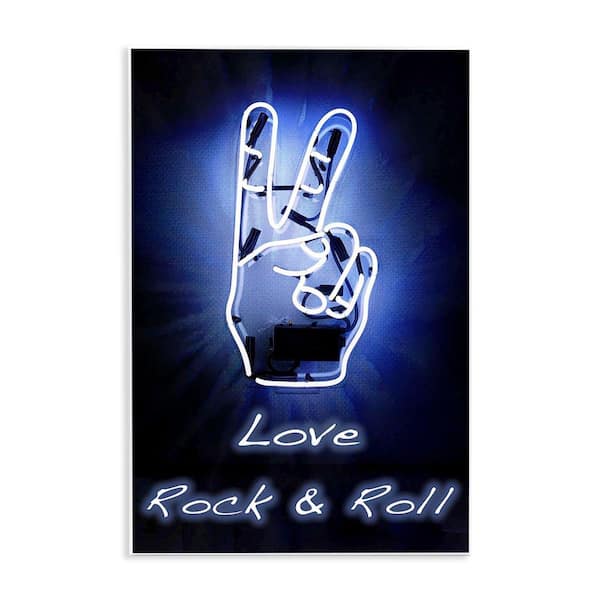 Stupell Industries Love Rock and Roll Neon by Graffi*tee Studios Unframed Typography Graphic Art Print 15 in. x 10 in.