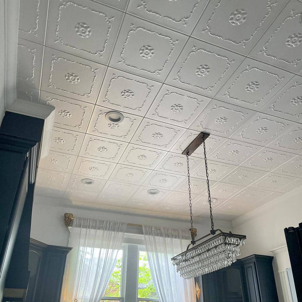 Bourbon Street White Polystyrene Glue-up Ceiling Tile