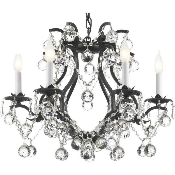 Versailles 6 Light Wrought Iron And, Crystal Ball Chandelier Home Depot