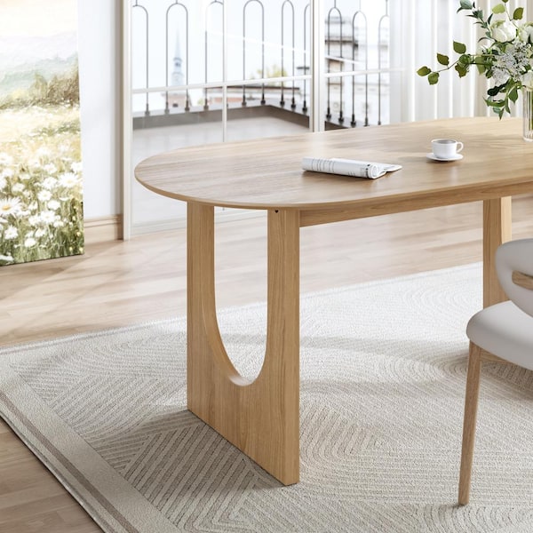Lirago Oval Oak Solid Wood 67 in. Kitchen Tables Double Lirago Oval Oak Solid Wood 67 in. Kitchen Tables Double