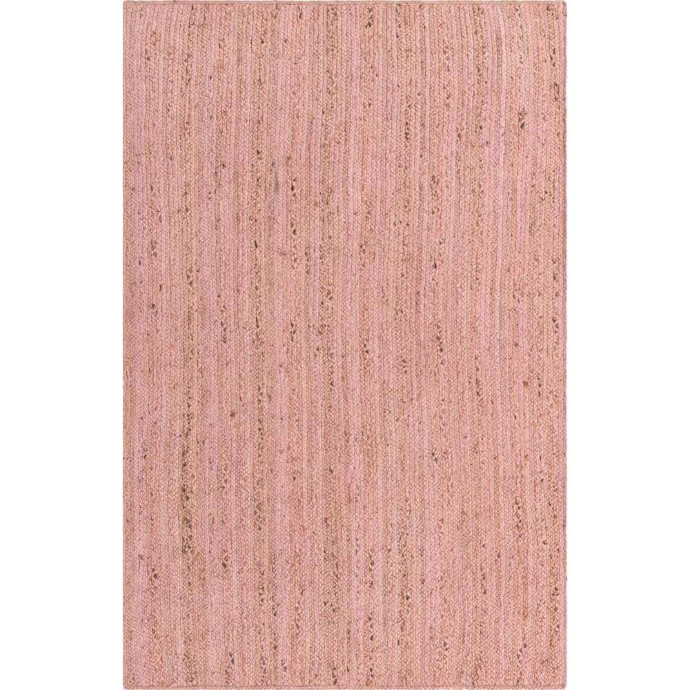 Braided Jute Dhaka Light Pink 5' 1 x 8' 0 Area Rug price history on PriceWatchPro