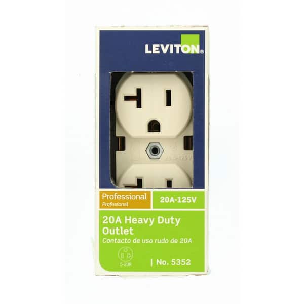 20 Amp 125 V Industrial Grade Self Grounding Duplex Outlet/Receptacle, Light Almond (1-Pack) 5352-TS