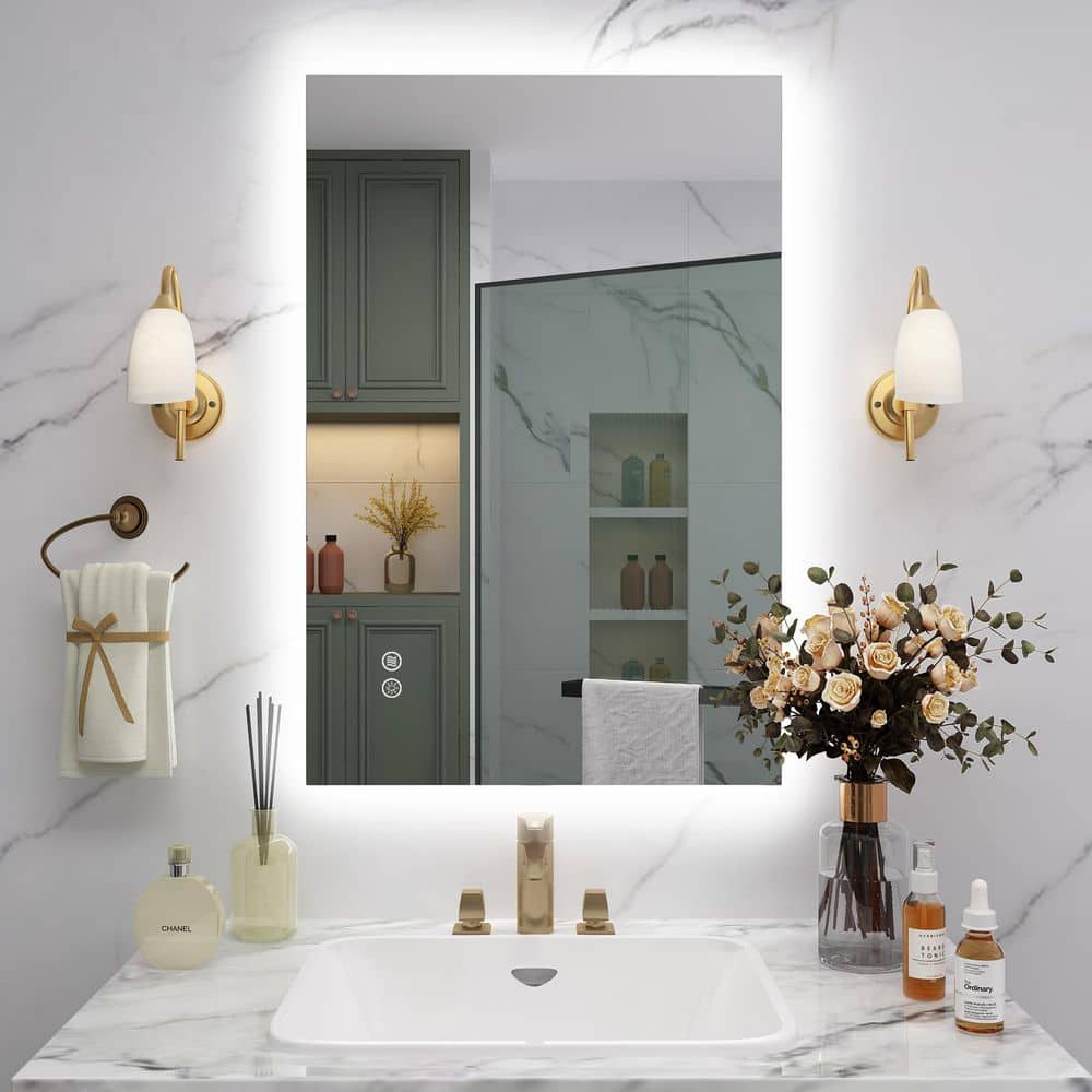 24 in. W x 36 in. H Rectangular Frameless Super Bright Backlited LED Anti-Fog Tempered Glass Wall Bathroom Vanity Mirror price history on PriceWatchPro