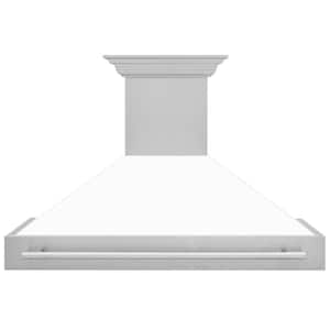 48 in. 700 CFM Ducted Vent Wall Mount Range Hood with White Matte Shell in Fingerprint Resistant Stainless Steel