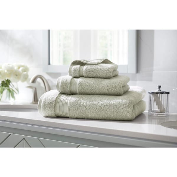 Home Decorators Collection Egyptian Cotton Sage Green Bath Sheet (Set of 4)  AT17764_Sage - The Home Depot