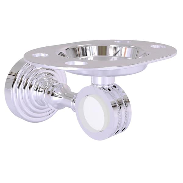 Allied Brass Pacific Grove Tumbler and Toothbrush Holder with Dotted Accents in Polished Chrome