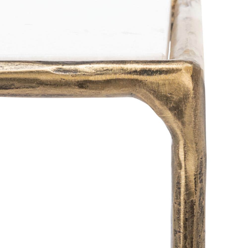 Evelynn Aristocratic Airy Glamour 48'' Brass & White Marble Console Table