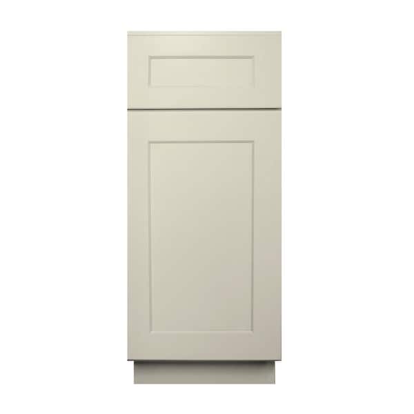 HOMEIBRO Newport Antique White Plywood Shaker Style 1-Door 1-Drawer Base Kitchen Cabinet (15 in.W x 24 in.D x 34.5 in.H)
