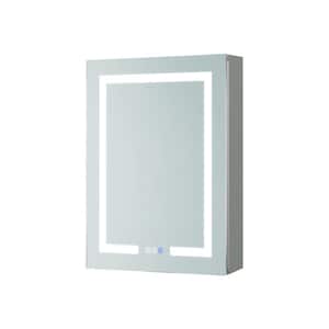24 in. W x 30 in. H x 5 in. D Rectangular Silver Aluminum Recessed/Surface Mount Medicine Cabinet with Mirror