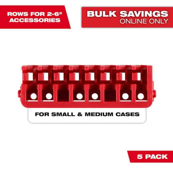 Small & Medium Case Rows for Impact Driver Accessories (5-Pack)
