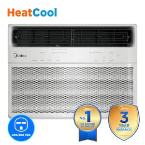 12,000 BTU Smart Window Air Conditioner for Rooms up to 550 Sq. Ft. with Heat, Remote, Dual Filter, Wi-Fi in White