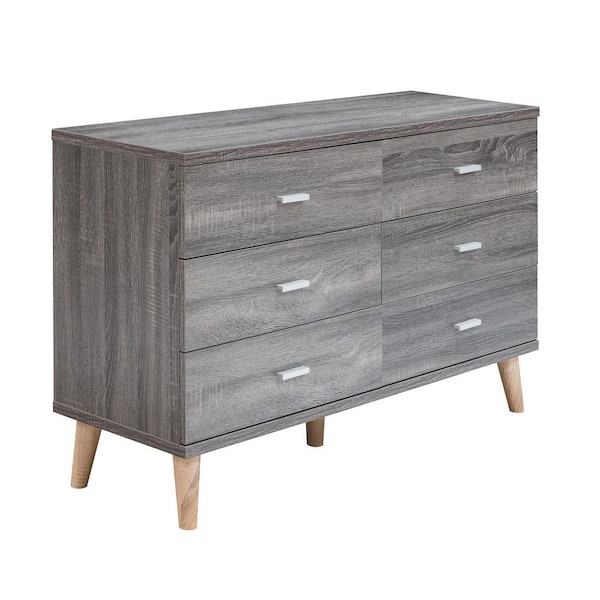 Fort Ordan 6-Drawer Dark Gray Dresser (29.5 in. H x 47 in. W x 15.5 in. D)