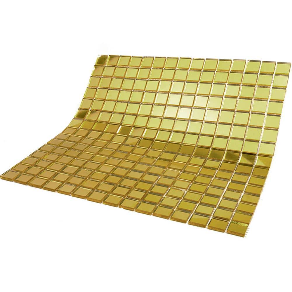 Golden Amber 12'' x 12'' Glass Mosaic Tile Sheet