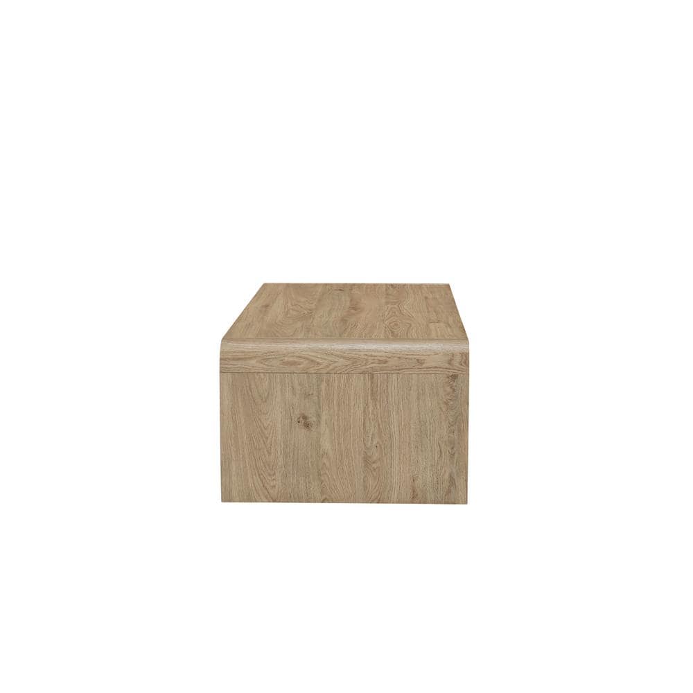 Mara 47" Natural Beige Wood Coffee Table with Storage