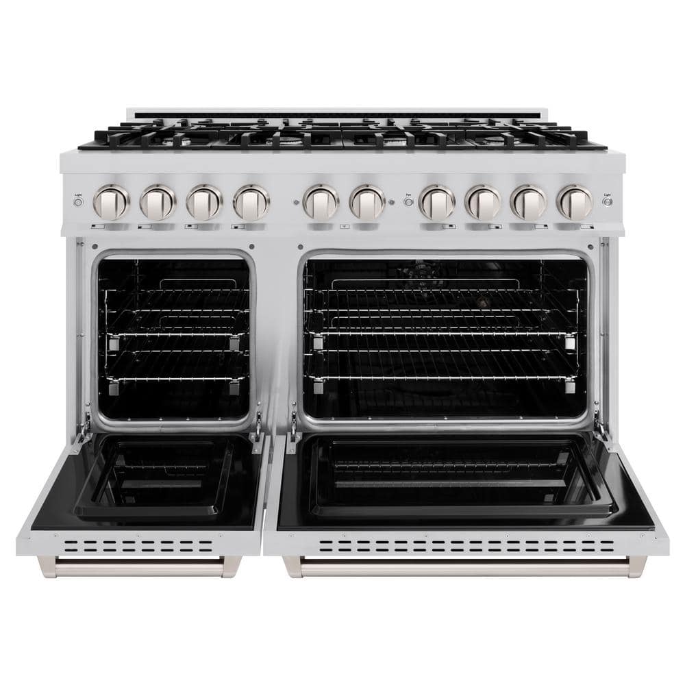 ZLINE 48" Stainless Steel Dual Fuel Range with 8 Burners and Griddle