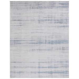 Martha Stewart Gray/Blue 8 ft. x 10 ft. Muted Striped Area Rug